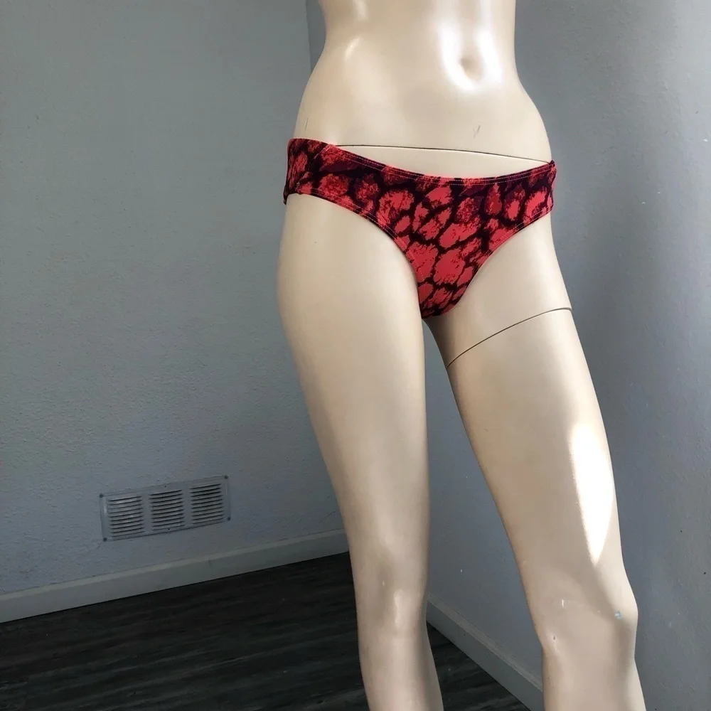 RVCA The balance of Opposites acid wash orange, black print bikini bottom size:S